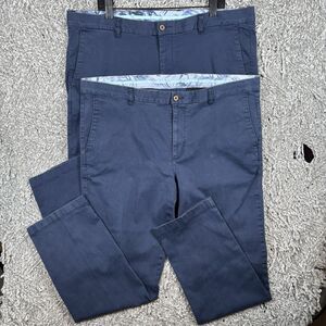 Tommy Bahama Chino Pants Bundle of Two Men's 40x30 Navy Blue Flat Front Golf